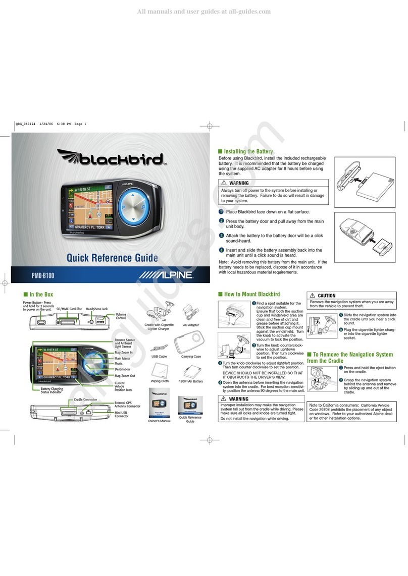 Alpine PMD-B100 - Blackbird - Automotive GPS... User manual