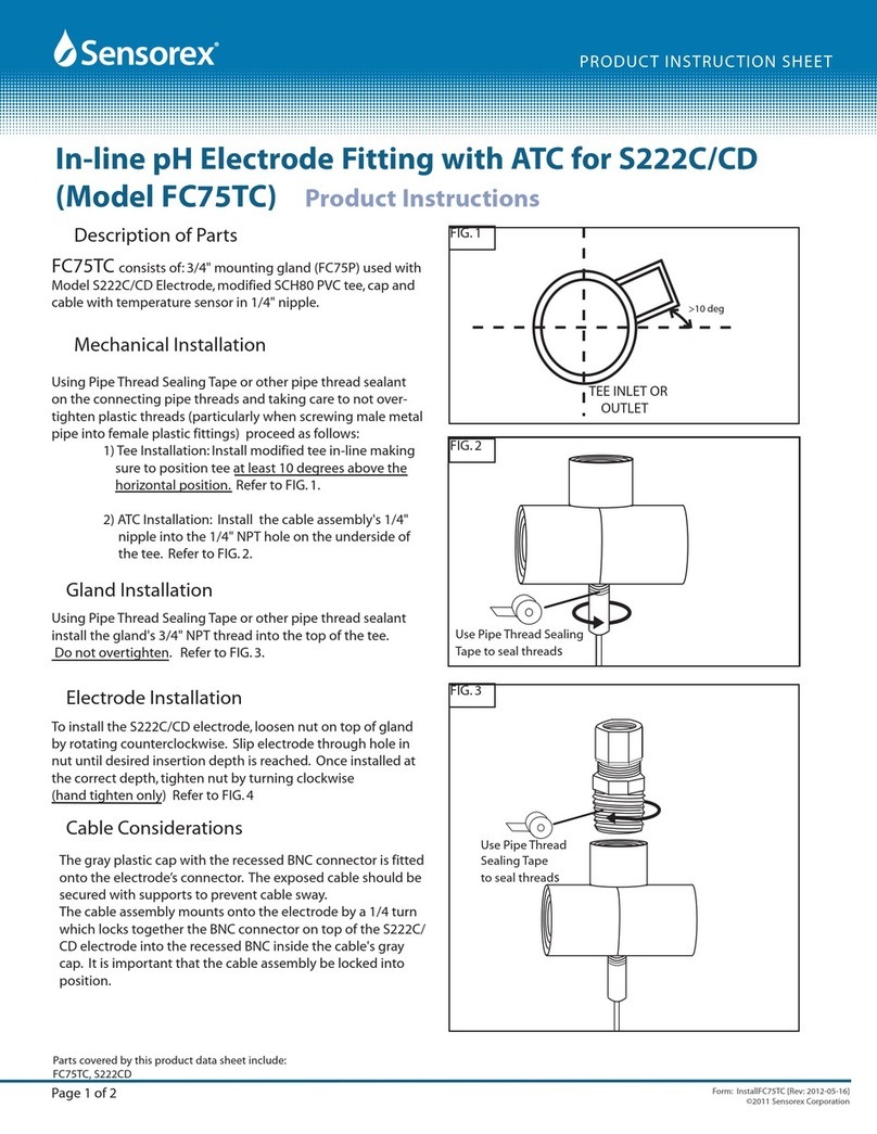 Sensorex FC75TC Product instructions
