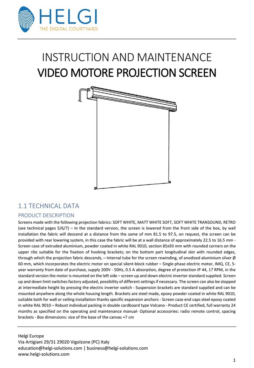 HELGI VIDEO MOTORE PROJECTION SCREEN Instruction and maintenance