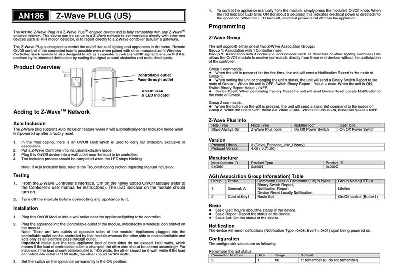 EVERSPRING AN186 user manual