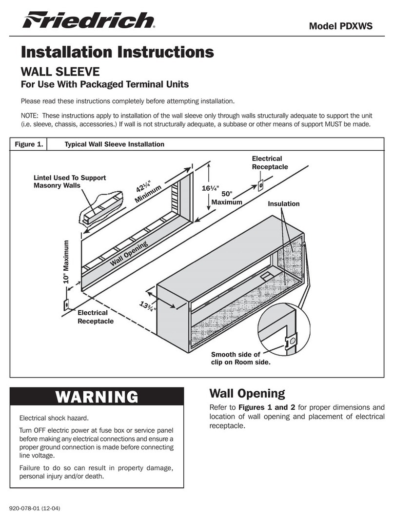 Friedrich PDXWS installation instructions