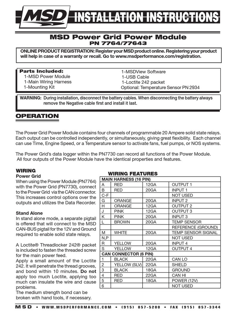 MSD Power Grid Power Module 77643 installation instructions