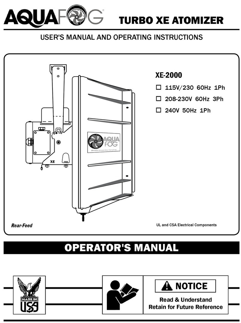 Aquafog Turbo XE User's manual and operating instructions