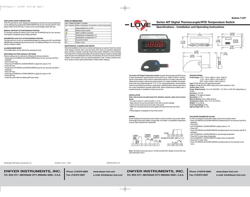 Mod-tronic Series 40T Specifications-installation and operating instructions