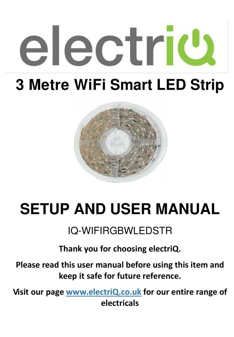 ElectrIQ IQ-WIFIRGBWLEDSTR Setup and user's manual