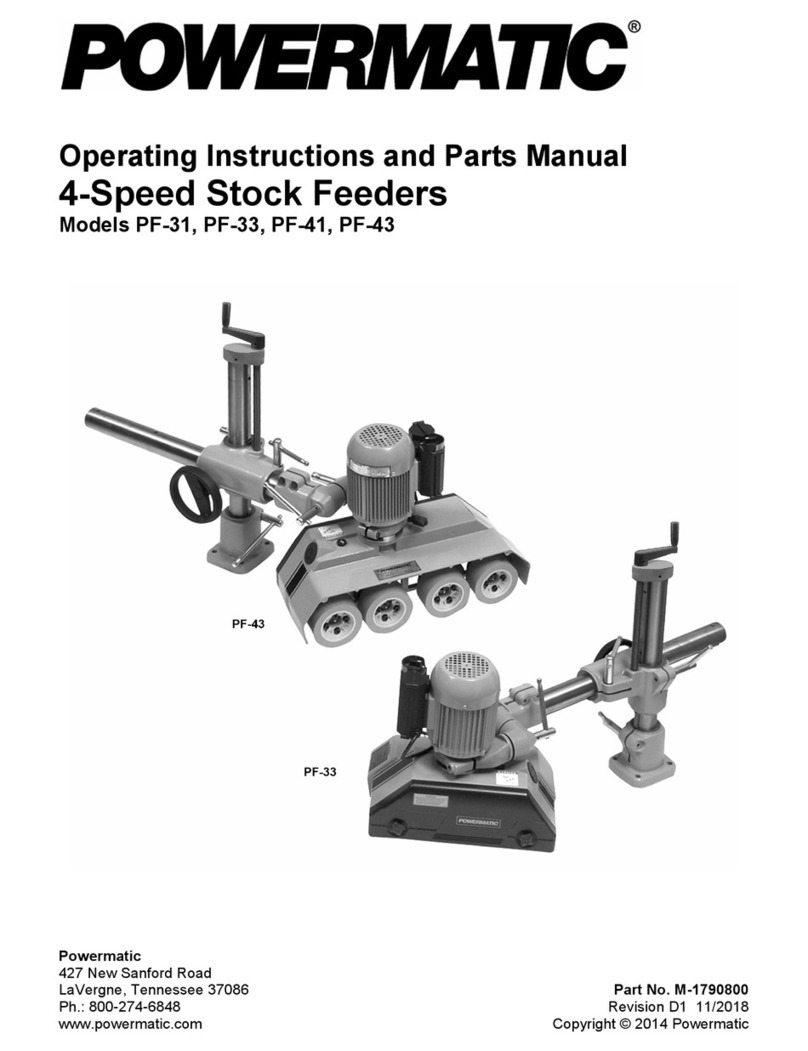 Powermatic PF Series Operating instructions and parts manual Powermatic PF Series Operating instructions and parts manual