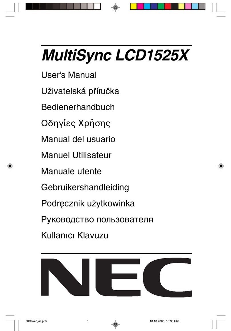 NEC MultiSync LCD1525X User manual