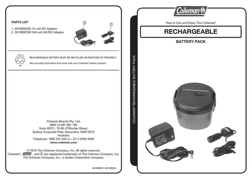 Coleman RECHARGEABLE BATTERY PACK How to use and enjoy