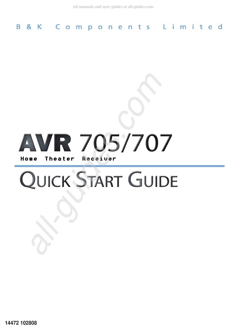 B&K AVR 705 User manual