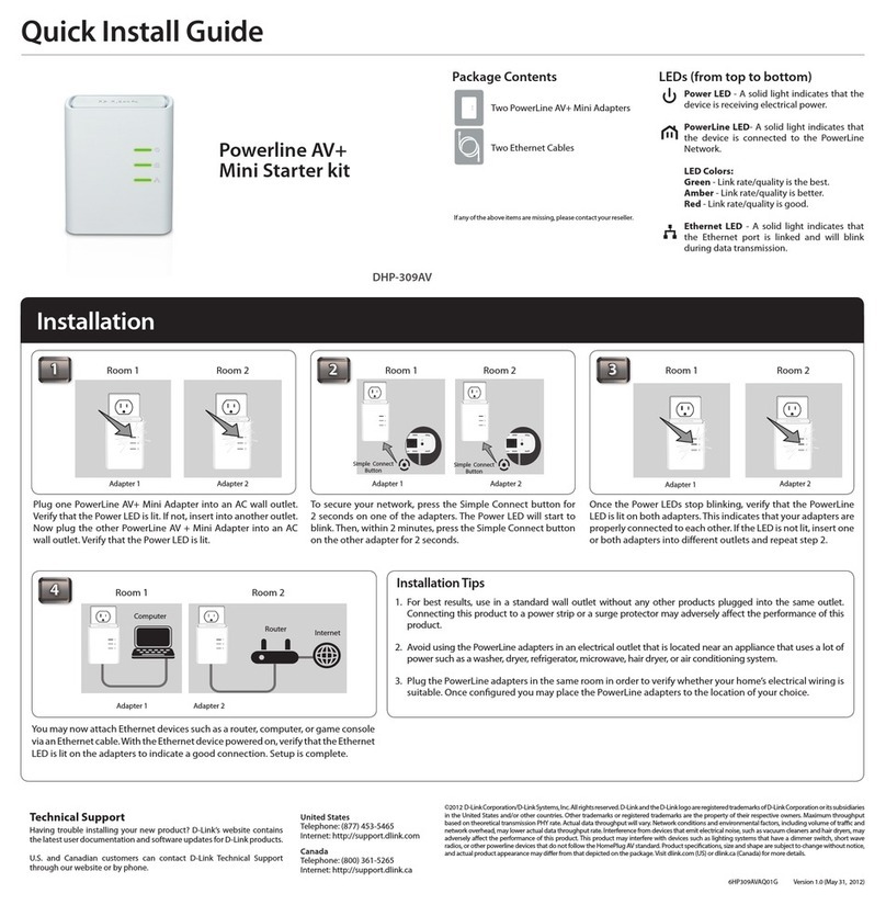 D-Link Powerline AV+ DHP-309AV User manual D-Link Powerline AV+ DHP-309AV User manual