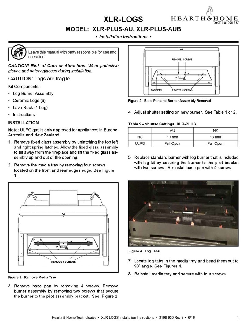 Hearth & Home XLR-LOGS User manual Hearth & Home XLR-LOGS User manual