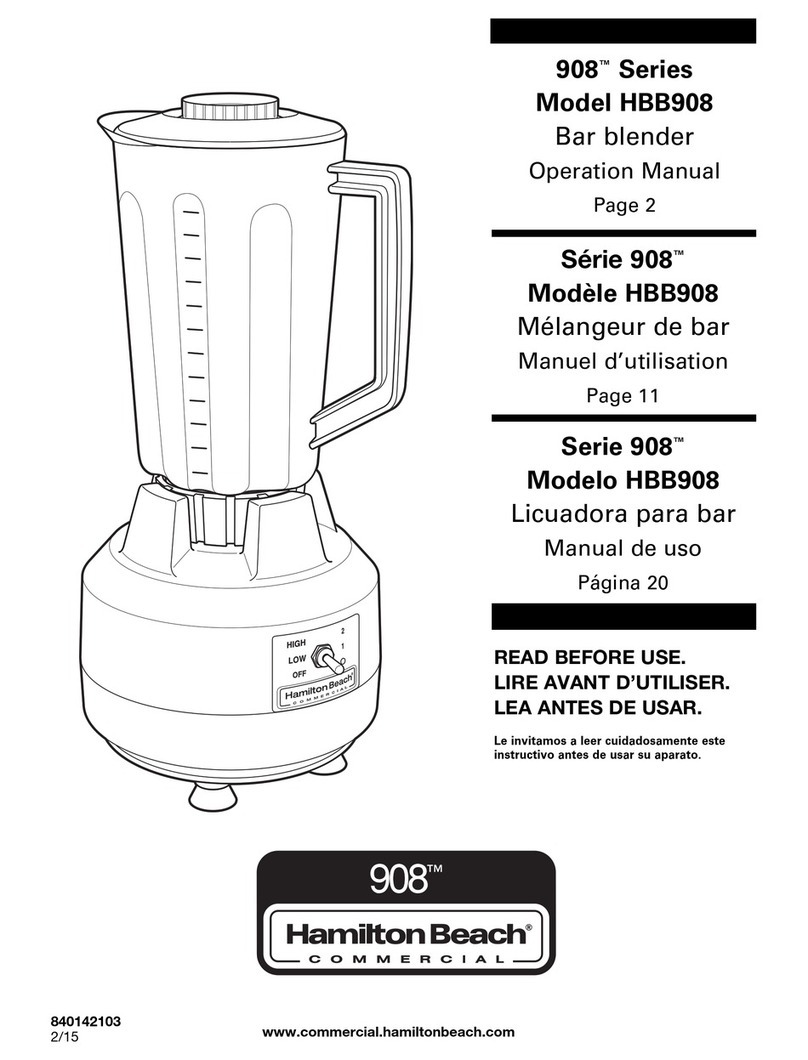 Hamilton Beach 908 Series Operation manual