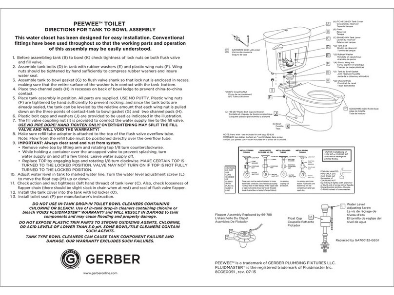 Gerber PEEWEE DIRECTIONS FOR ASSEMBLY