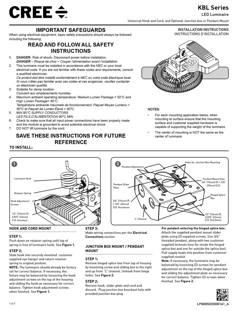 Cree KBL Series installation instructions