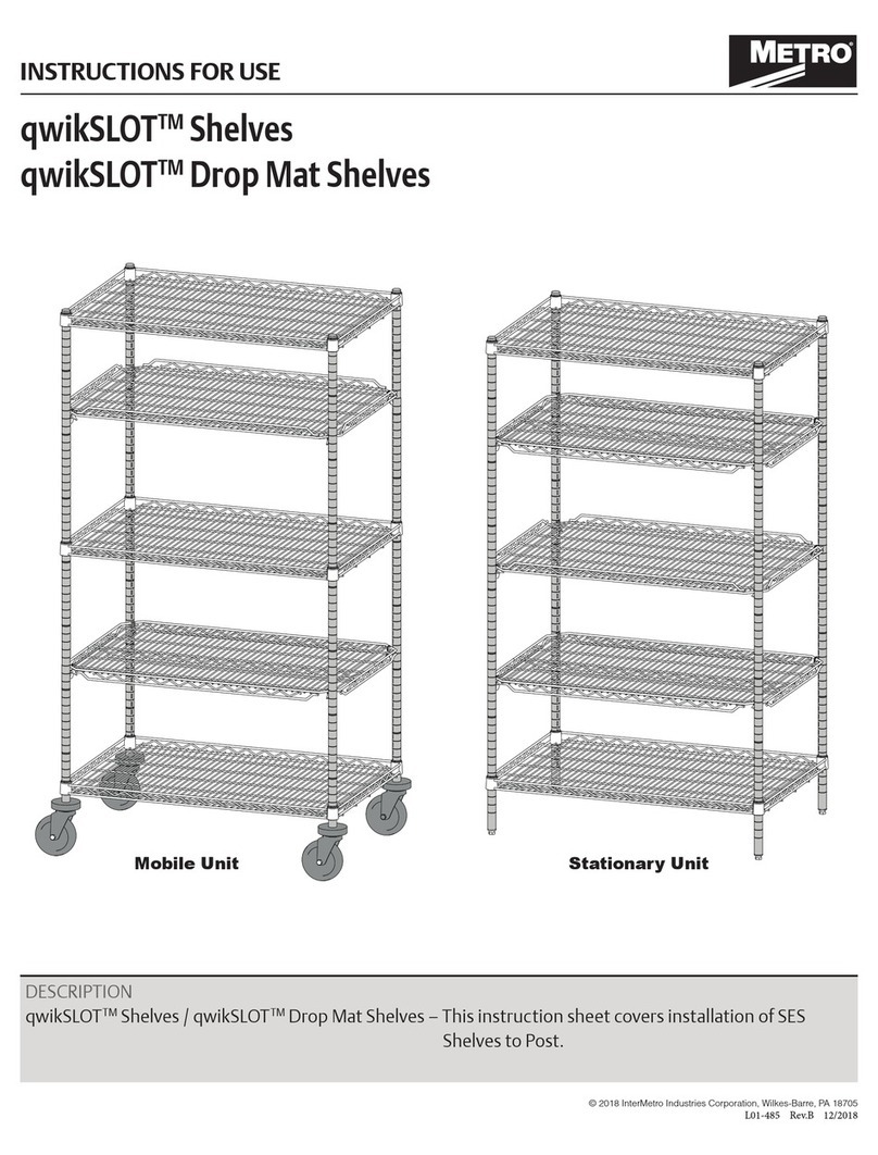 Metro DataVac qwikSLOT Shelves Instructions for use Metro DataVac qwikSLOT Shelves Instructions for use