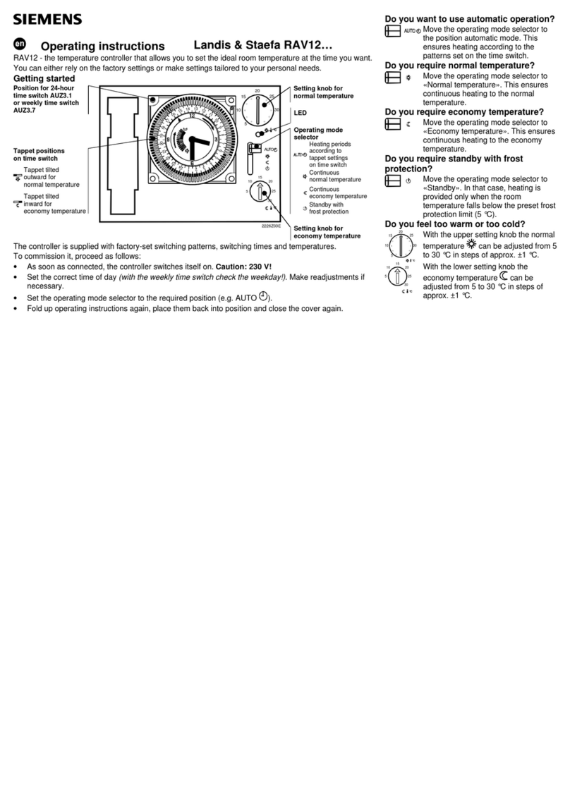 Siemens Landis & Staefa RAV12 Series User manual