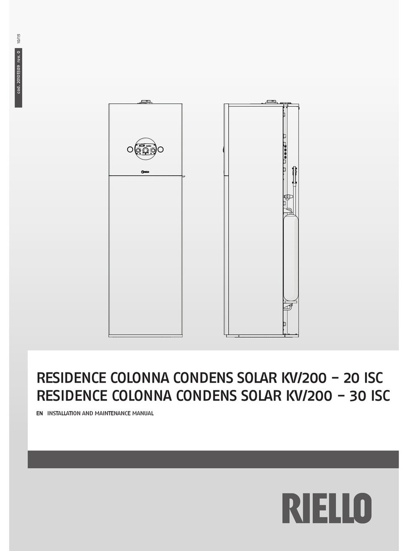 Riello RESIDENCE COLONNA CONDENS SOLAR KV/200 - 30... Installation and maintenance manual