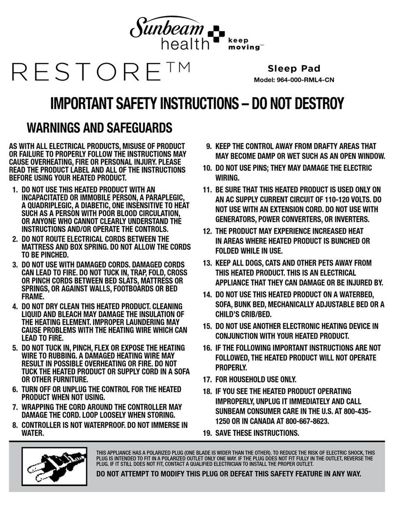 Sunbeam Health RESTORE 964-000-RML4-CN manual