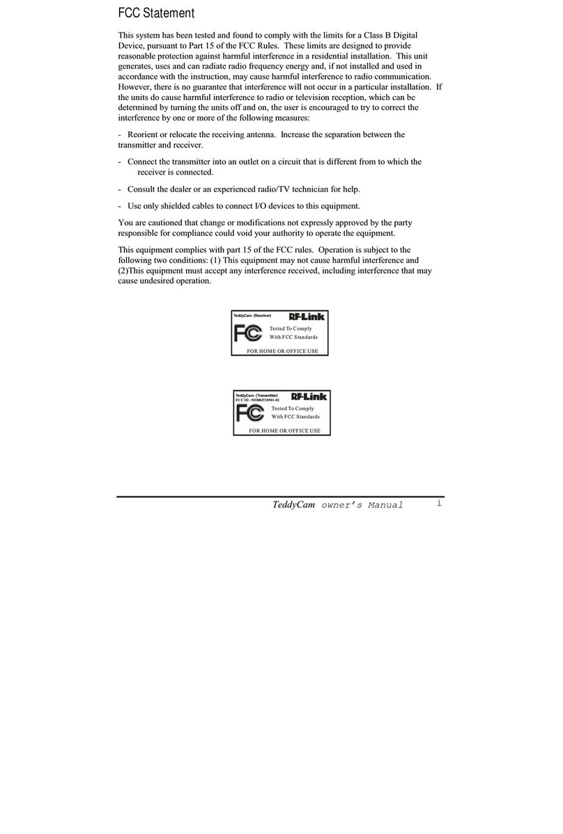 RF-Link TeddyCam owner's manual