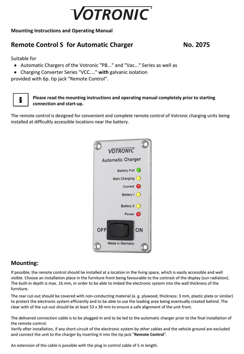 Votronic 2075 Mounting instruction and operating manual