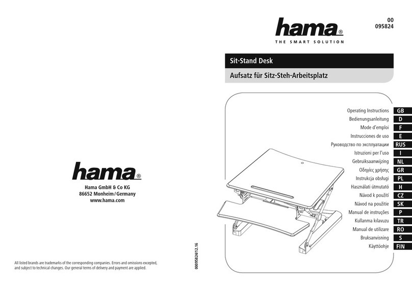 Hama Sit-Stand Desk operating instructions