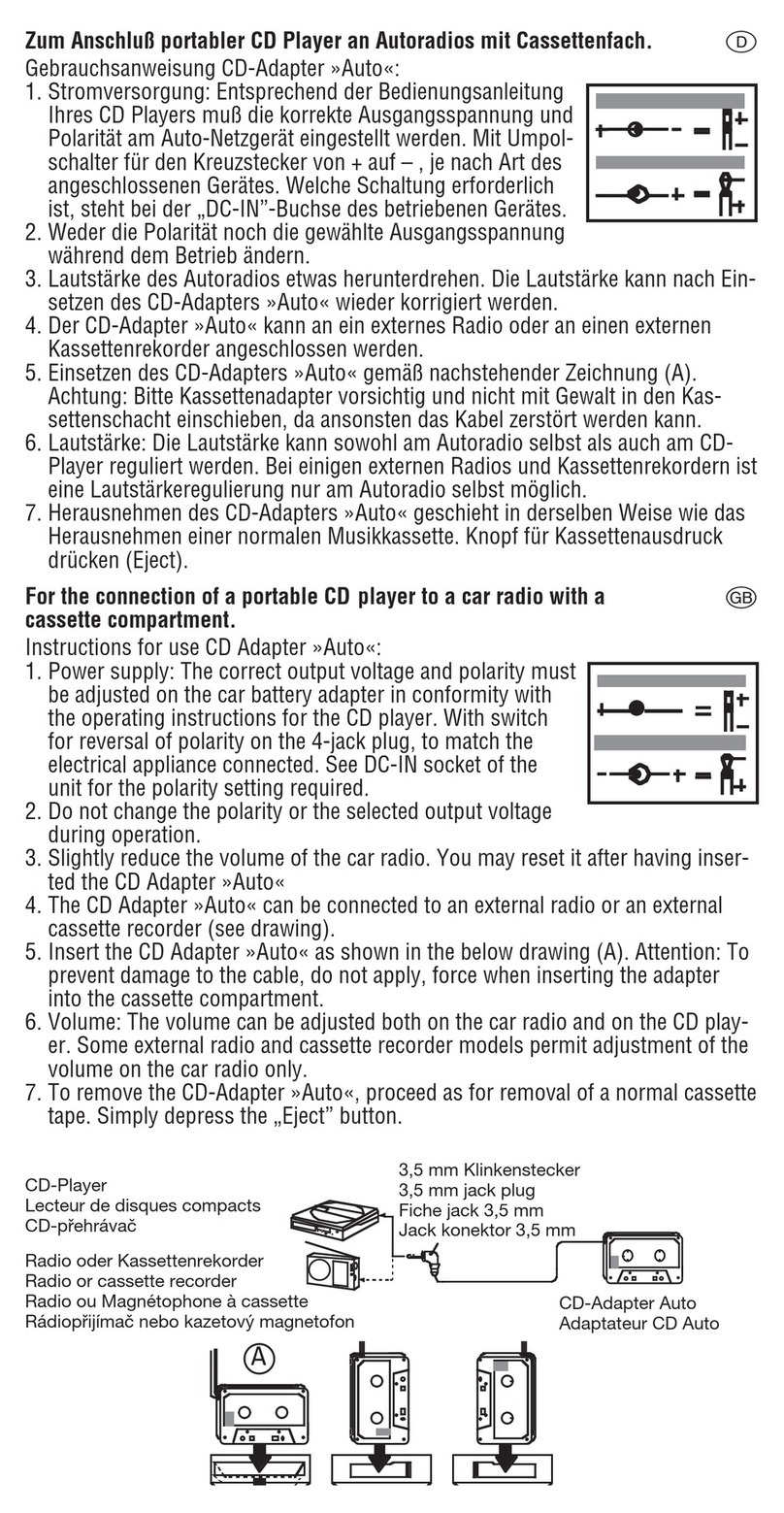 Hama CD Adapter Auto Instructions for use