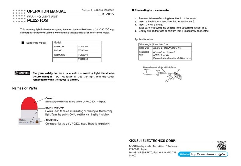 Kikusui PL02-TOS Operation manual