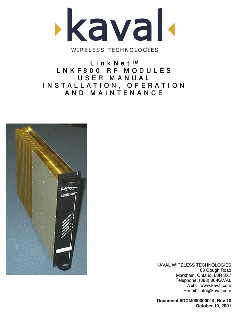 Kaval LNKF800-A1 Instructions manual for installation, operation and maintenance
