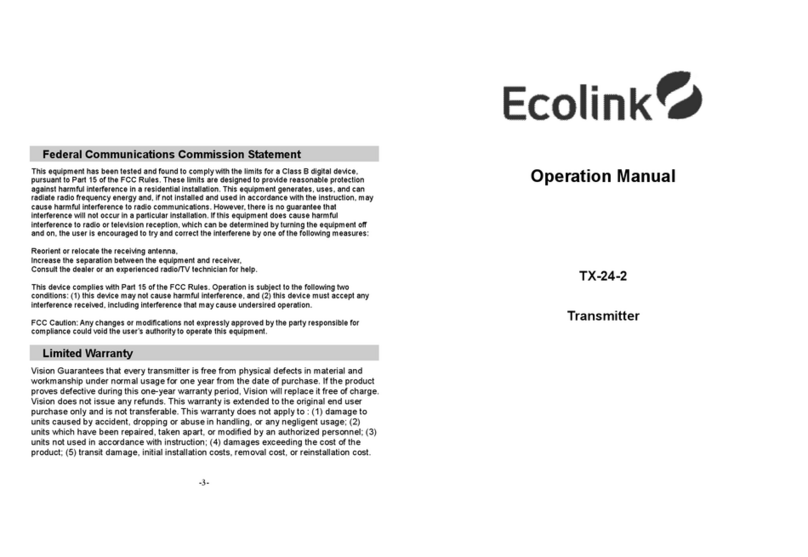 Ecolink TX-24-2 Operation manual
