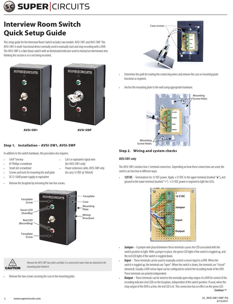 Super Circuits AVSI-SW1 Quick setup guide
