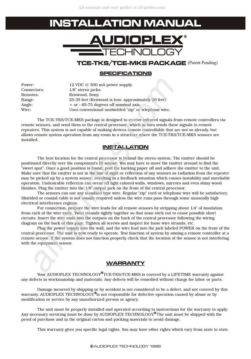 Audioplex TCE-TKS User manual