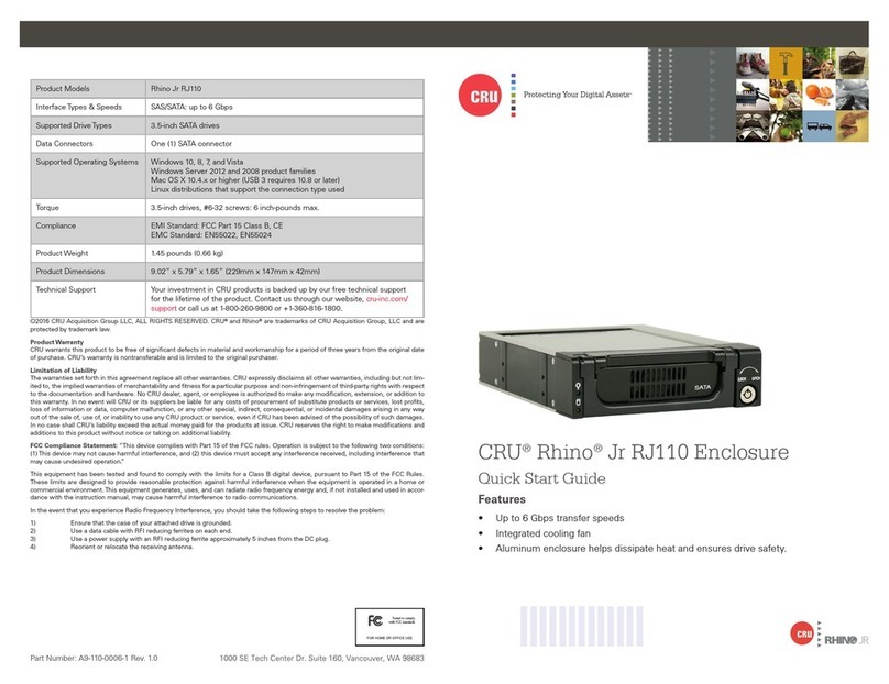 CRU Rhino Jr RJ110 quick start guide