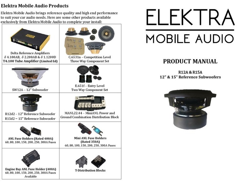 Elektra Mobile Audio R12A product manual