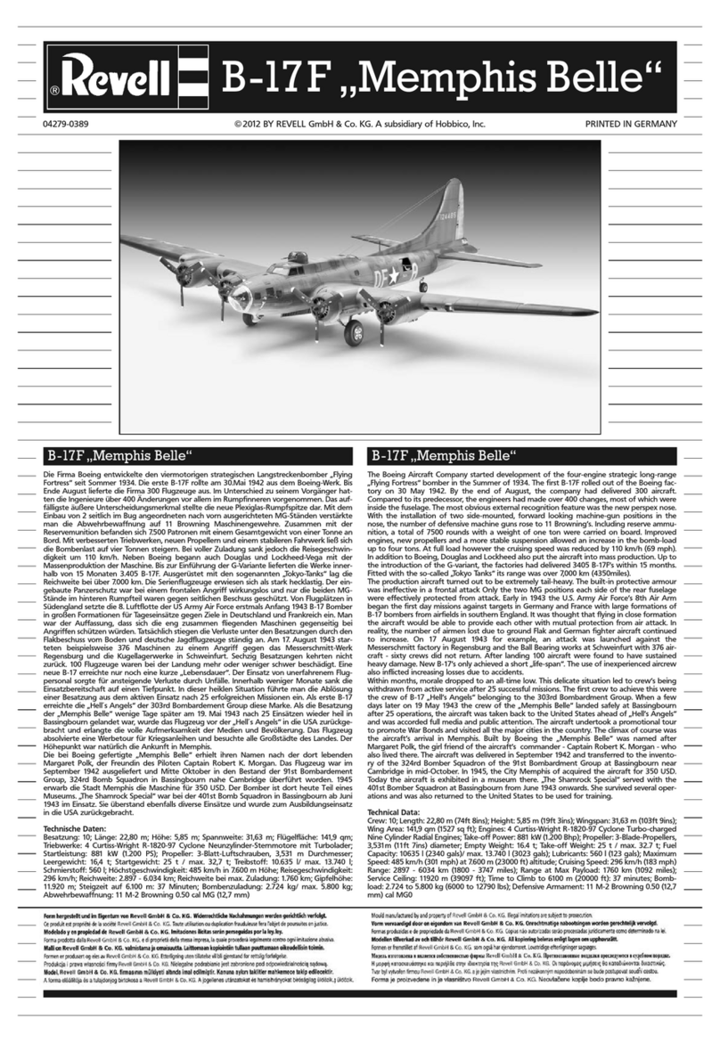 REVELL B-17F "Memphis Belle" manual