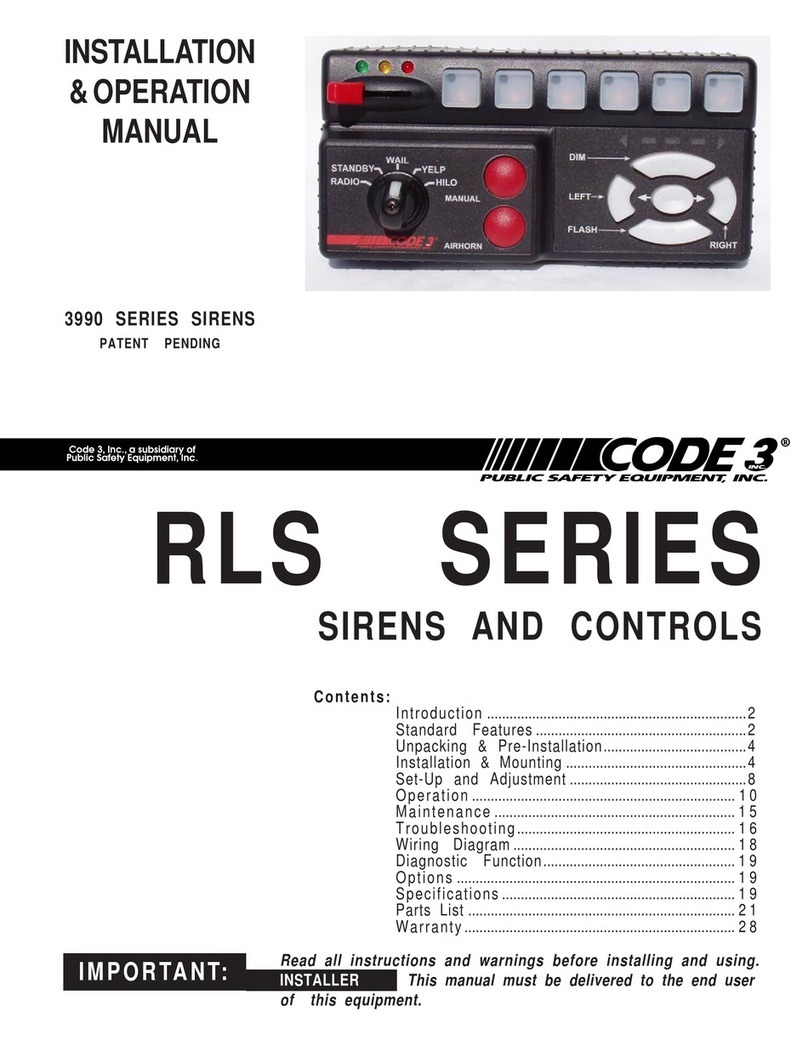Code 3 RLS 3997 User manual