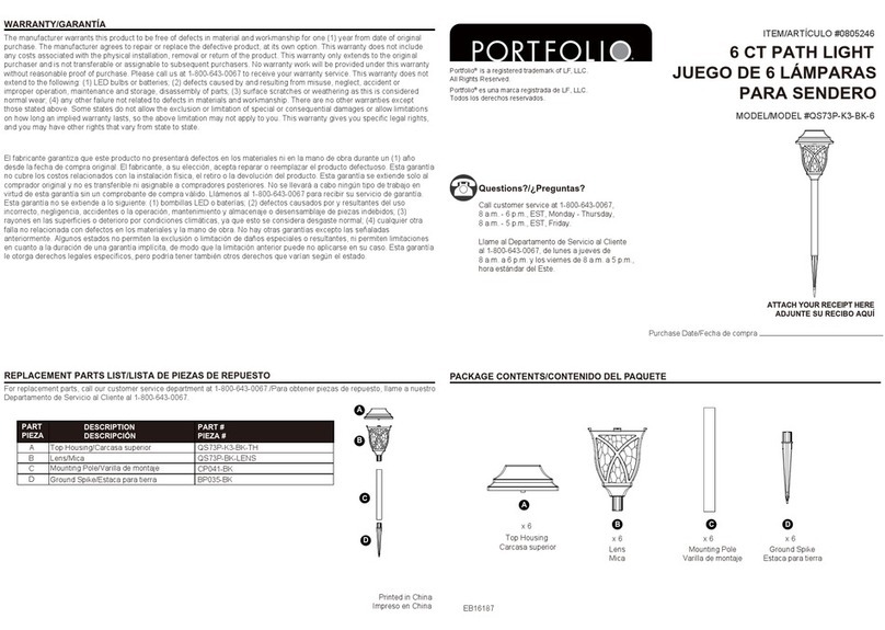 Portfolio QS73P-K3-BK-6 manual Portfolio QS73P-K3-BK-6 manual