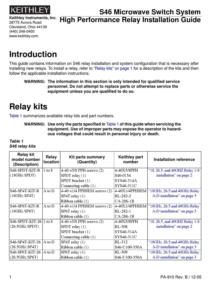 Keithley S46 installation guide