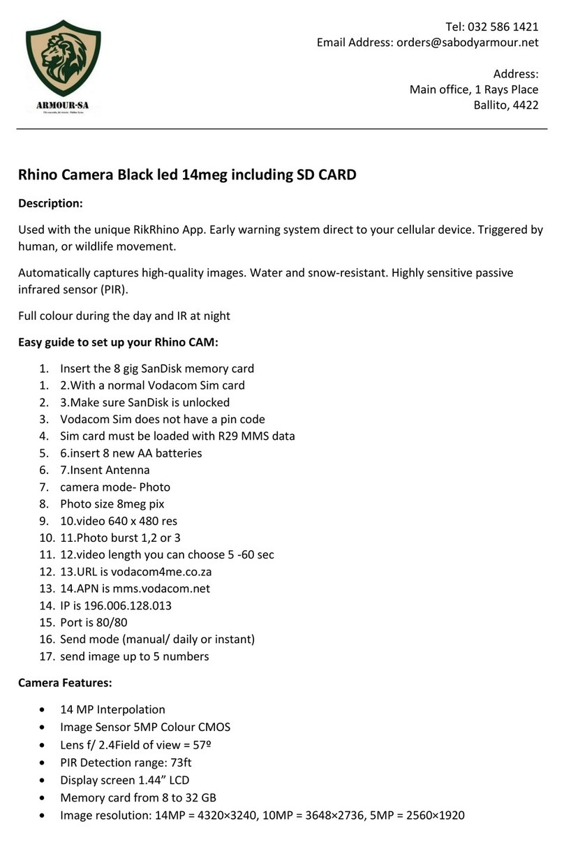 Armour-SA Rhino Camera Black led 14meg Easy guide