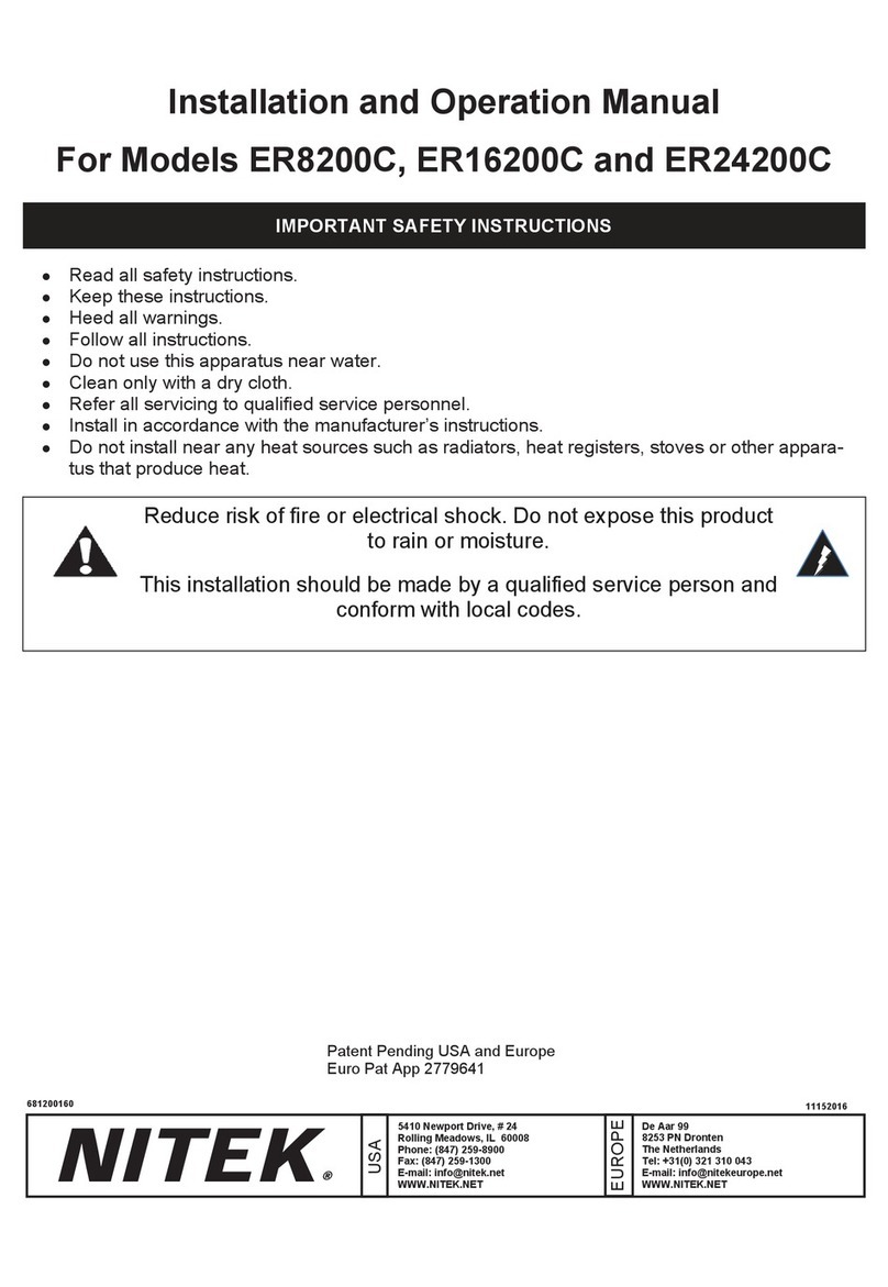 Nitek EtherStretch Lyte ER8200C Installation and operation manual