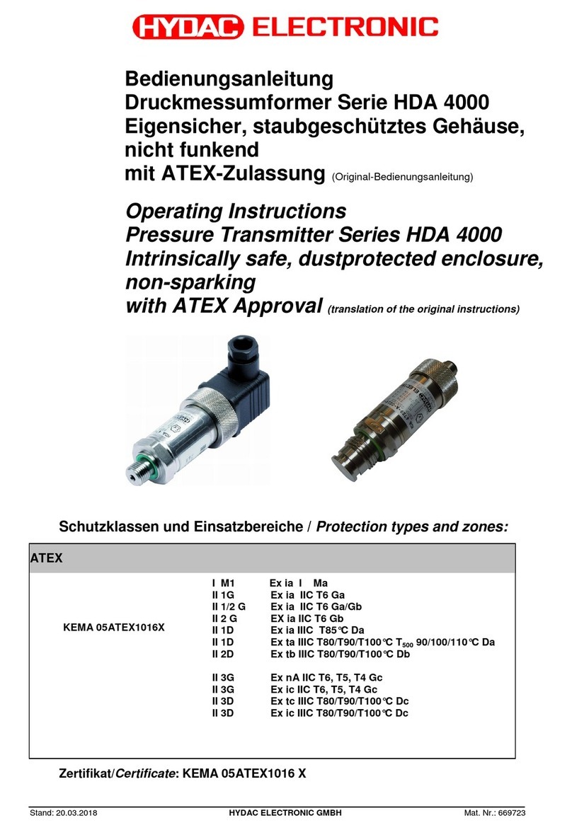 HYDACELECTRONIC HDA 4100 Series operating instructions