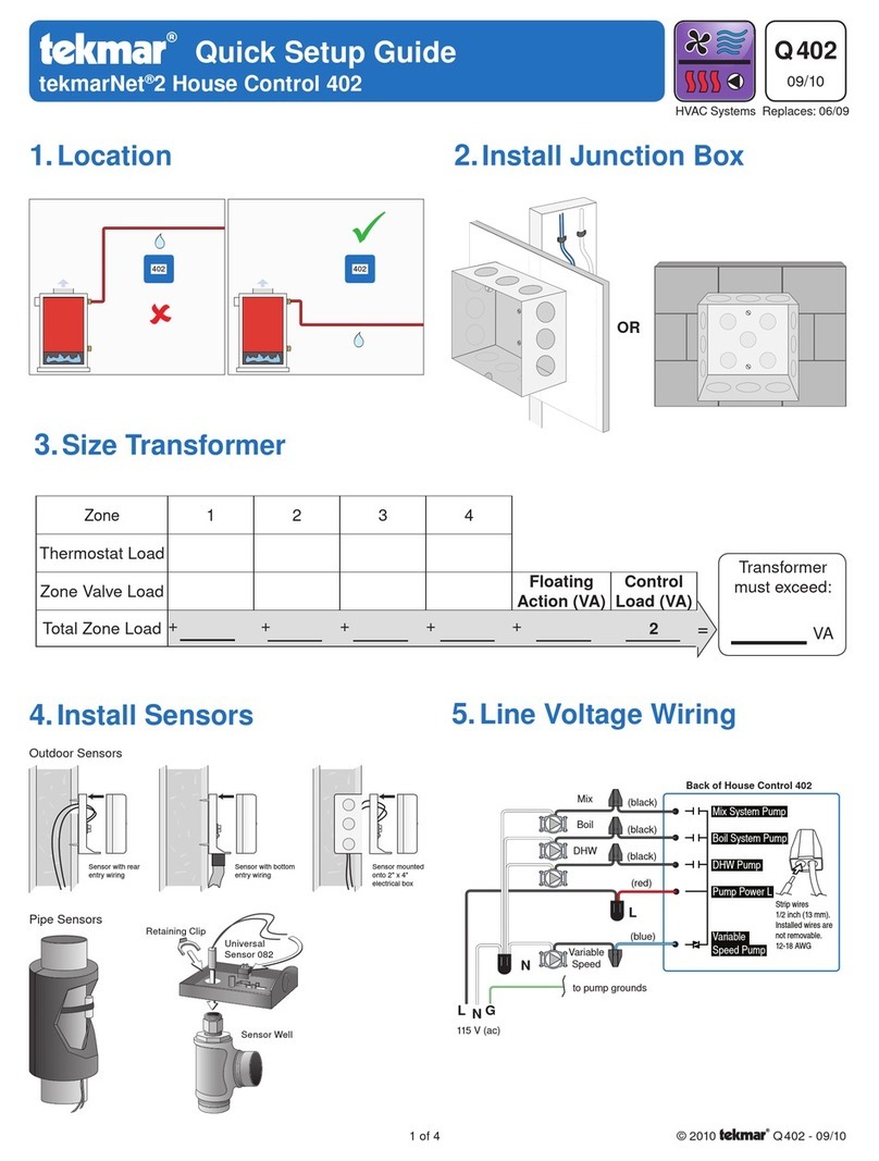 Tekmar tekmarNet 402 Quick setup guide