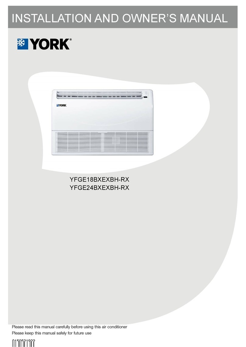 York YFGE18BXEXBH-RX Installation and owner's manual