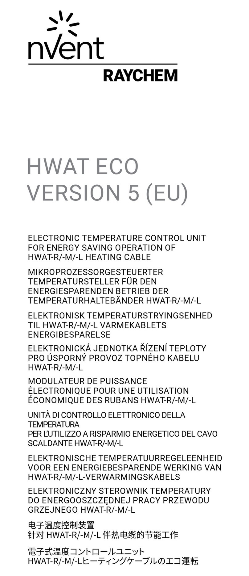 nvent Raychem HWAT ECO V5 manual