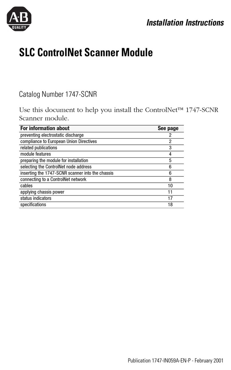 Allen-Bradley ControlNet 1747-SCNR installation instructions