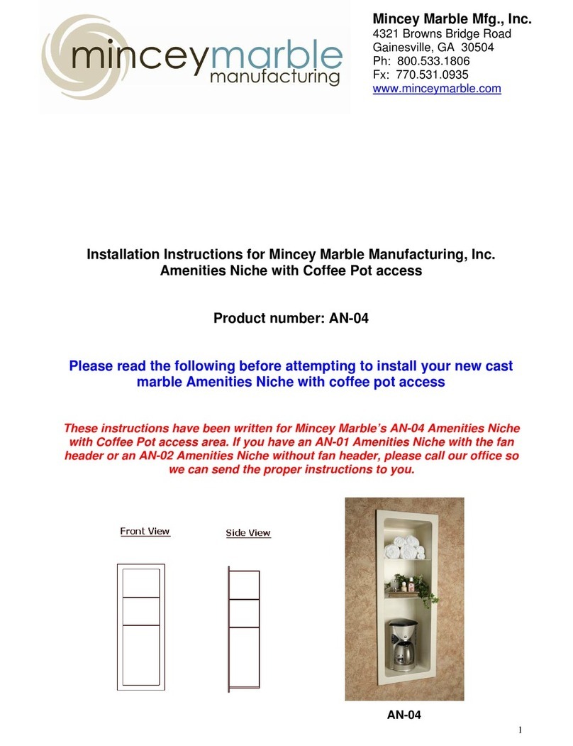 Mincey Marble Manufacturing AN-04 installation instructions