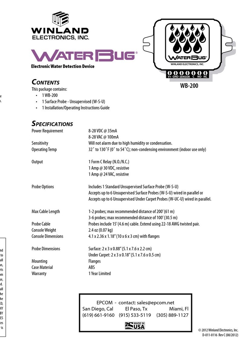 Winland Electronics WaterBug WB-200 Operating instruction guide
