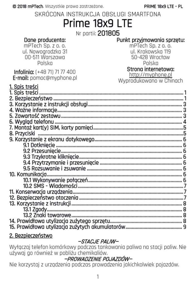 myPhone Prime 18x9 LTE User manual