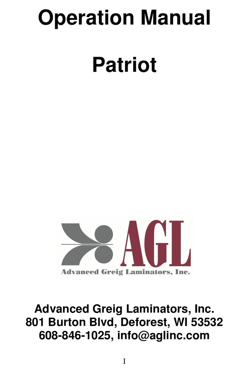 Advanced Greig Laminators, Inc. Patriot Operation manual
