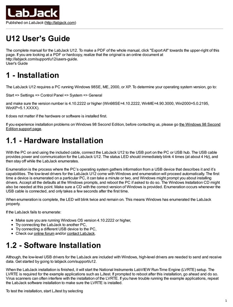 LabJack U12 user guide