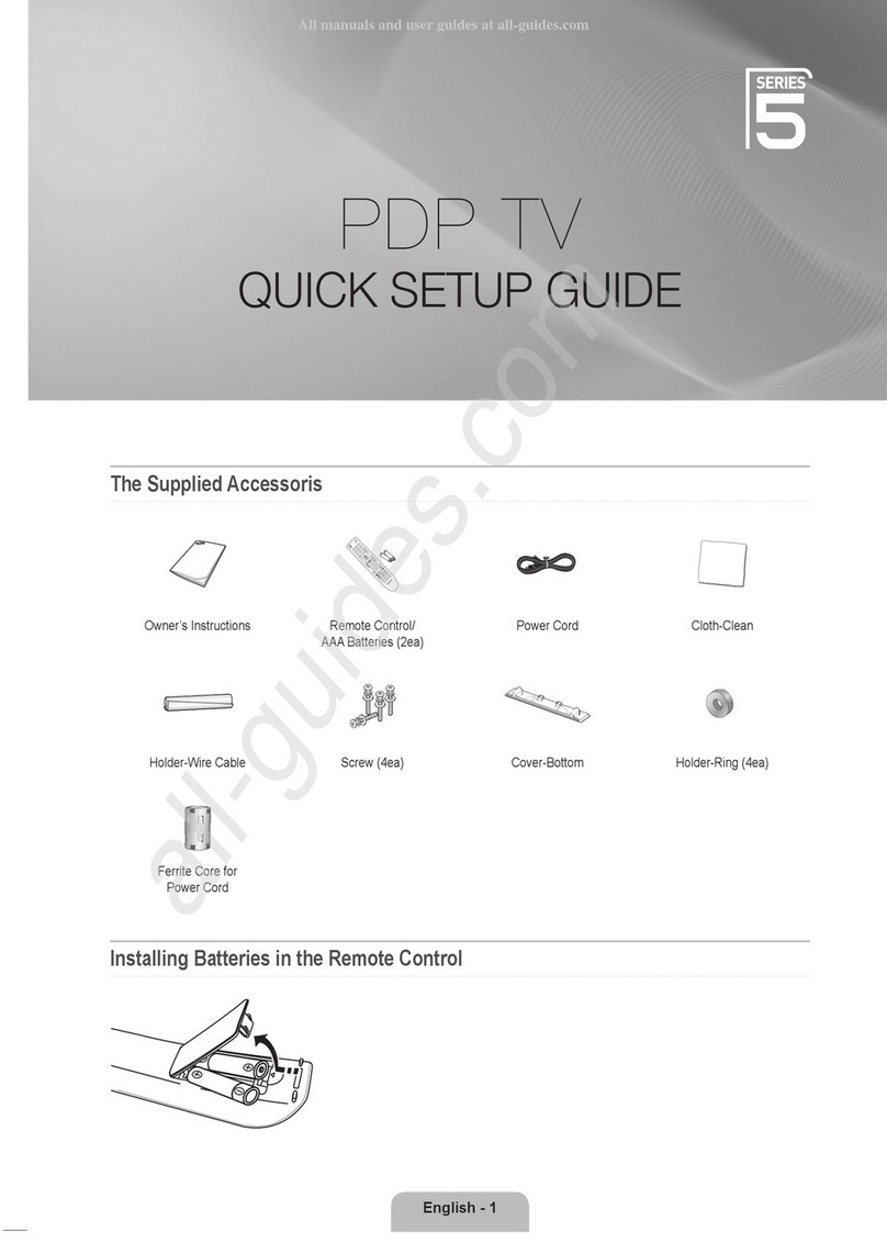 Samsung PS50B530S2W Quick setup guide